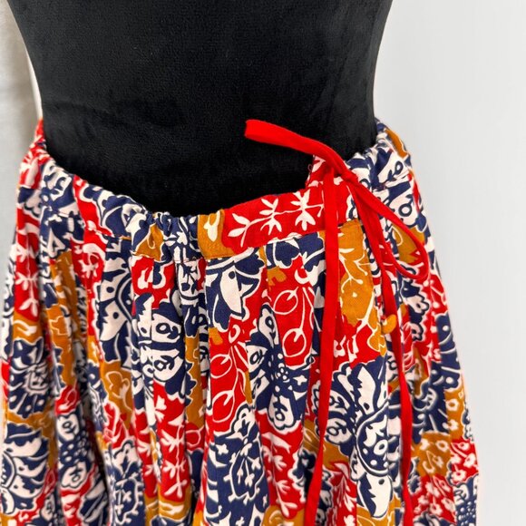 Vtg Moda International Skirt Women M Floral A Line Cotton Preppy Artsy Lagenlook - Picture 7 of 8